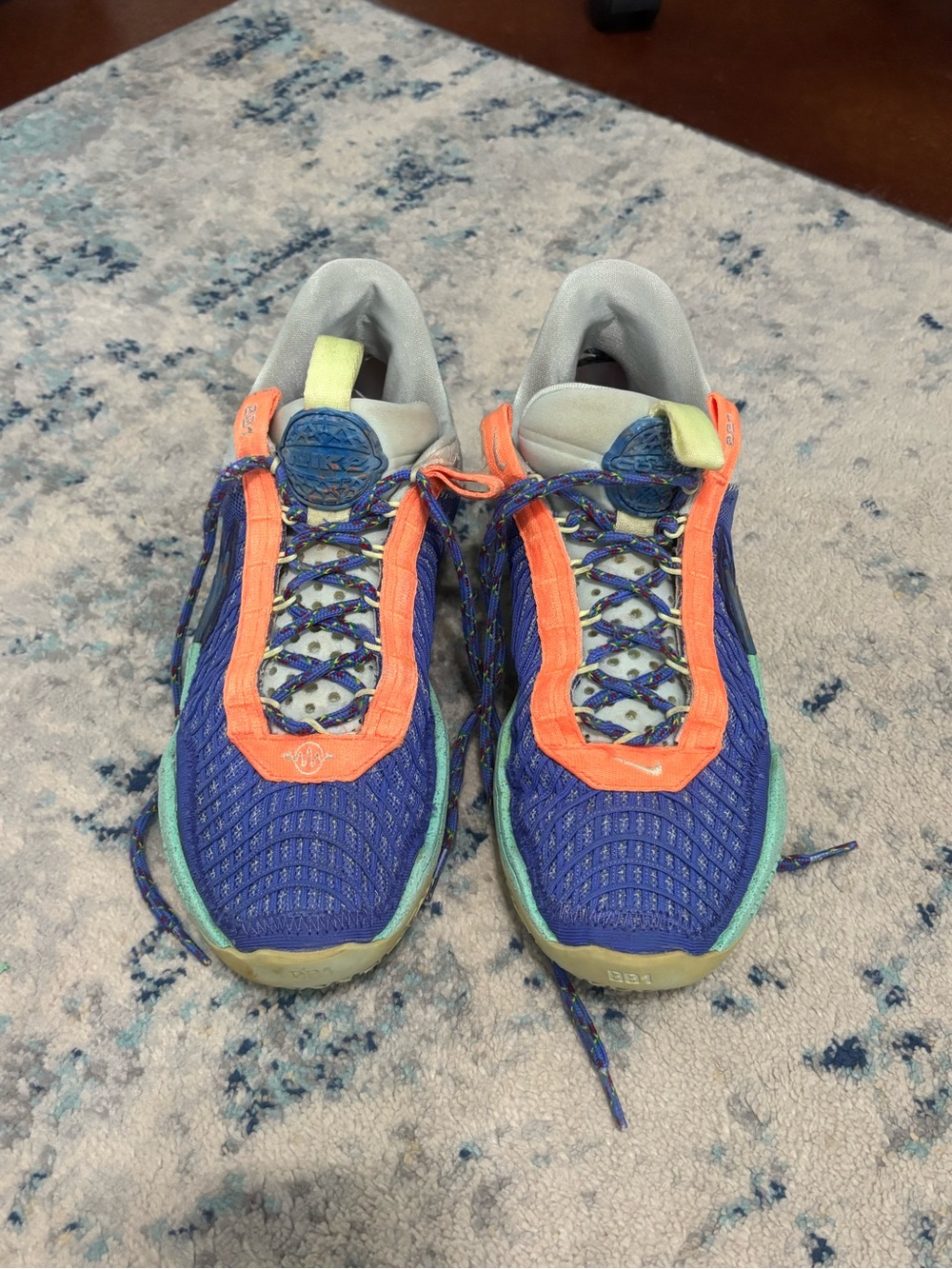 Nike Blue Orange Multi-Accent Athletic Shoes
